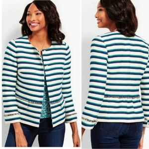 EUC Talbots Fully lined.. size 8 blazer. White/blue/green